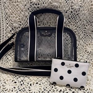 Kate Spade Black and White Clear Crossbody Bag